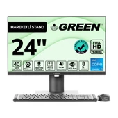 GREEN GT24 Intel Core i5 12400 İşlemci 16GB DDR4 Ram 512Gb M2 Ssd 24" Fhd Freedos Siyah All In One Bilgisayar - 1