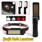 Güçlü Işık Kafa Feneri Kafa Lambası 10W Uzun Menzil Usb Şarjlı Ledli Işık Su Geçirmez Kamp El Feneri thumbnail 1