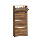 Flat Duo 4 Katlı Geniş Ayakkabılık-Koyu Ceviz (Oslo Ceviz) 73x157x26 cm (GxYxD) - 4