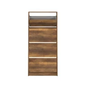 Flat Duo 4 Katlı Geniş Ayakkabılık-Koyu Ceviz (Oslo Ceviz) 73x157x26 cm (GxYxD) - 3