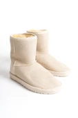 JET-SELINA Bağcıksız Düz Taban İçi Kürklü Süet Kadın Bot  SKT - Krem thumbnail 5