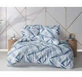 The Ecosse Çarşafı Lastikli Çift Kişilik Nevresim Takımı-Silvia İndigo - 1