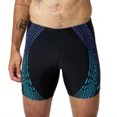 Speedo Duo Logo Print Mid Jam-mer Erkek Mayosu Siyah-Mavi - 5