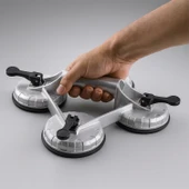 4'lü Kupalı Vakumlu Alüminyum Gövdeli Güçlü Cam Mermer Granit Ağır Yük Taşıma Vantuzu Vantusu Vantuz thumbnail 3