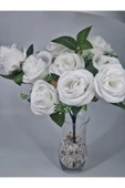 Beyaz Zerafet gülü 10 Dallı Ev Dekor 50 Cm thumbnail 1