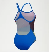 Speedo Placement Digital Turnback Kadın Yüzücü Mayosu Kırmızı-Yeşil thumbnail 12