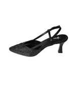 YAZKIŞ Kadın Siyah Laci Ten Gümüş Sivri Burun Üstü Taşlı 8cm kadeh Topuk Abiye Ayakkabı thumbnail 12