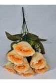 Somon Turuncusu Yakamoz Gülü –7 li Yapay Gül Buketi, Dekoratif ve Zarif Aranjman thumbnail 1