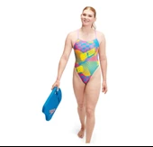 Speedo Lov Dıgı Vbk Kadın Yüzücü Mayosu Sarı-Mavi - 3