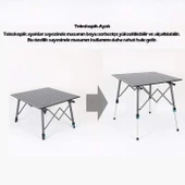 Madfox Skylite Yükseklik Ayarlı Katlanır Kamp Masası 70X70Cm - 3