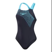 Speedo Medley Logo Kadın Yüzücü Mayosu Lacivert-Turkuaz - 8