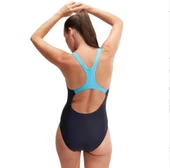 Speedo Medley Logo Kadın Yüzücü Mayosu Lacivert-Turkuaz - 4