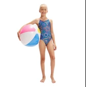 Speedo PT Twinstrap Kız Çocuk Yüzücü Mayosu Mavi-Pembe thumbnail 6