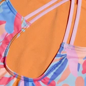 Speedo Printed Twinstrap Kız Çocuk Yüzücü Mayosu Pembe-Mavi - 4