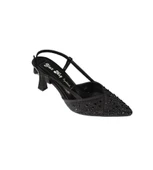 YAZKIŞ Kadın Siyah Laci Ten Gümüş Sivri Burun Üstü Taşlı 8cm kadeh Topuk Abiye Ayakkabı thumbnail 2