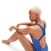 Speedo Eco Baskılı Madalyalı Kadın Mayosu Mavi - 9