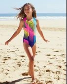 Speedo Digital Baskı Splashback Kız Çocuk Yüzücü Mayosu Gökkuşağı thumbnail 1