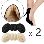 2 Çift 3 Mm Ayakkabı Topuk Vurma Ve Ayakkabı Daraltma Pedi ( Siyah+ Krem Renk) Topuk Pedi - 1