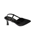 YAZKIŞ Kadın Siyah Laci Ten Gümüş Sivri Burun Üstü Taşlı 8cm kadeh Topuk Abiye Ayakkabı thumbnail 9