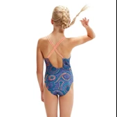 Speedo PT Twinstrap Kız Çocuk Yüzücü Mayosu Mavi-Pembe thumbnail 3