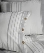 Cotton Collection Tek Kişilik Çizgili Nevresim Seti Mistray - 4