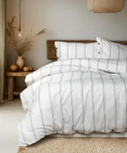 Cotton Collection Tek Kişilik Çizgili Nevresim Seti Seroya - 1