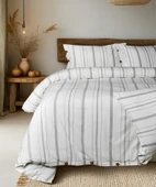 Cotton Collection Çift Kişilik Çizgili Nevresim Seti Solinea - 1