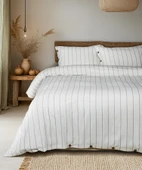 Cotton Collection Tek Kişilik Çizgili Nevresim Seti Rayuna - 1