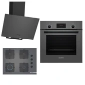 Bosch HBF512BH1T-POP7C9P30O-DWK64PJ70T Ankastre Gri 3 Lü Set 310 thumbnail 1