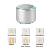 Mini S 5W Bluetooth Hoparlör Kablosuz Taşınabilir Led Işıklı Ses Bombası Extra Bass Gümüş - 3