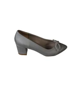 YAZKIŞ Kadın Siyah Gümüş Saten Kumaş Üzeri Tokalı 5cm kalın Taban Abiye Ayakkabı thumbnail 6