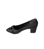 YAZKIŞ Kadın Siyah Gümüş Saten Kumaş Üzeri Tokalı 5cm kalın Taban Abiye Ayakkabı thumbnail 7