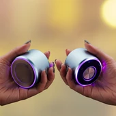 Mini S 5W Bluetooth Hoparlör Kablosuz Taşınabilir Led Işıklı Ses Bombası Extra Bass Gümüş - 5