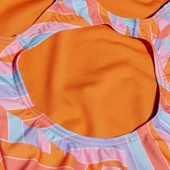 Speedo Allover Printed Medalist Kız Çocuk Yüzücü Mayosu Turuncu-Mavi thumbnail 6