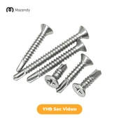 YHB Sac Vidası 4,2x22 mm 100 Adet Matkap Uçlu Galvaniz Sac Vidası - 3