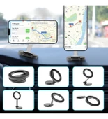 Katlanabilir Magsafe Mıknatıslı Metal Mini Araç Içi Telefon Tutucu 360 Derece Dönen - 5