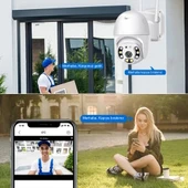 Ventus 360 Dönebilen Kablosuz Wifi Ip Kamera Speed Dome 1080p FullHD Gece Görüşlü Hareketli Dış Mekan Sesli New Edition - 4
