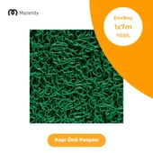 Kıvırcık Paspas 1x7m 14mm Yeşil Kapı Önü Kaymaz Dış Mekan Halısı - 1
