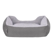Pet Comfort Bravo Duo  Kedi ve Köpek Yatağı Gri/Gri Peluş S 55x45cm thumbnail 3
