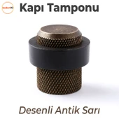 Kapı Stoperi Tamponu Antik Sarı Vidalı Metal Tutacağı Tutucu Altı Kolu Stopu Takozu Sürgülü Kapı thumbnail 1
