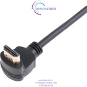 HDMI Dişi Erkek Uzatma 90 Derece Dirsek Çevirici Dönüştürücü Kablosu thumbnail 3