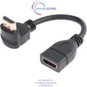 HDMI Dişi Erkek Uzatma 90 Derece Dirsek Çevirici Dönüştürücü Kablosu thumbnail 2