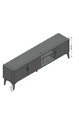 Cool Home Marin Tv Ünitesi Tv Sehpası 180 Cm Çizgi Desenli , Raflı , Sis Gri - 6