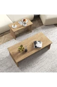 Cool Home Vera 2 ' li Orta Sehpa , Servis Sehpası Sepet (Meşe) - 2