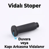 Kapı Stoperi Tamponu Siyah Vidalı Metal Tutacağı Tutucu Kapı Arkası Duvar Kolu Stopu Takozu thumbnail 6