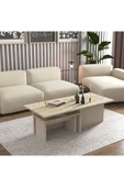 Cool Home Novi Orta Sehpa , Servis , Zigon Sehpa Traverten (Mermer Desen) - Kumsal - 1