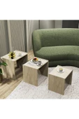 Cool Home Vera 3'lü Zigon Sehpa , Servis Sehpası Traverten - 4