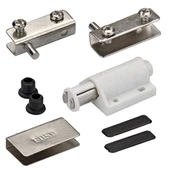 AletÇantam Dolap Cam Kapak Menteşe Mıknatıs Çıtçıt İtici Kilidi Takımı -Nikel - 1