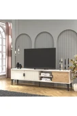 Cool Home Marin Tv Ünitesi Tv Sehpası 180 Cm Çizgi Desenli , Raflı , Sis Gri - 1