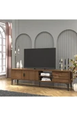 Cool Home Marin Tv Ünitesi Tv Sehpası 180 cm Çizgi desenli , Raflı , Ceviz - 1